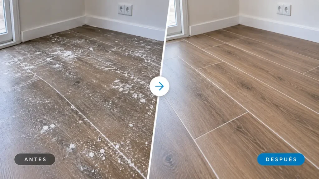 cómo limpiar suelo porcelánico después de obra